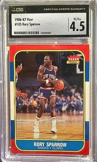 Rory Sparrow 1986 Fleer #105 CSG Graded Basketball Card