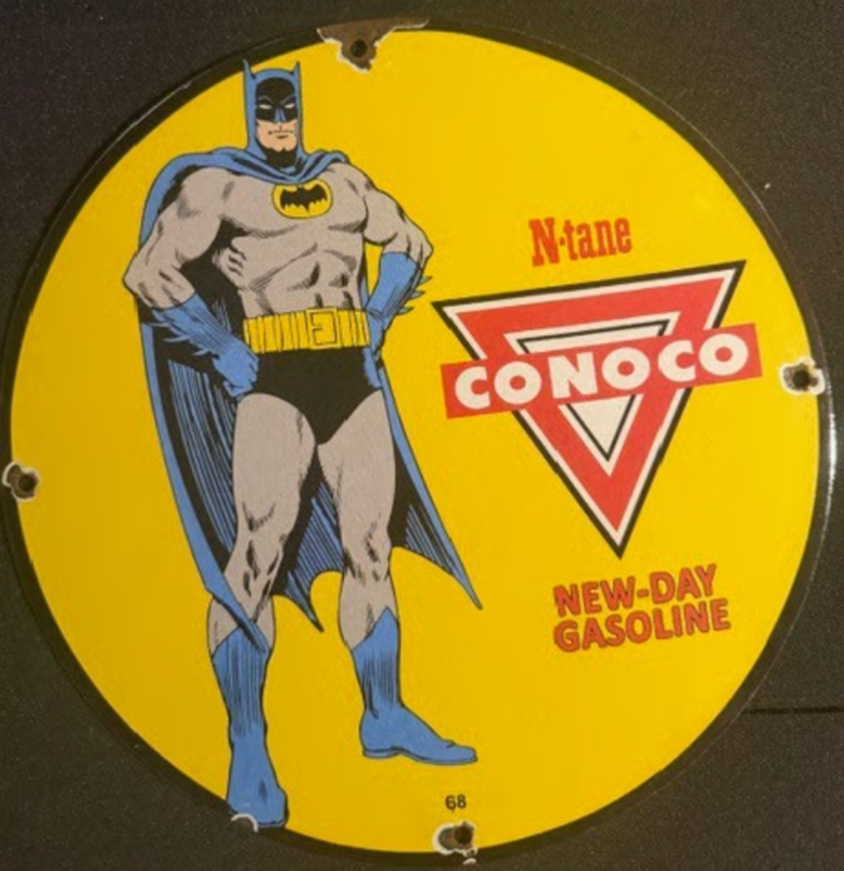 1961 Vintage Batman Porcelain Dealership Sign