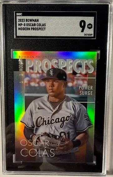 Oscar Colas 2023 Bowman Rookie Card - SGC 9