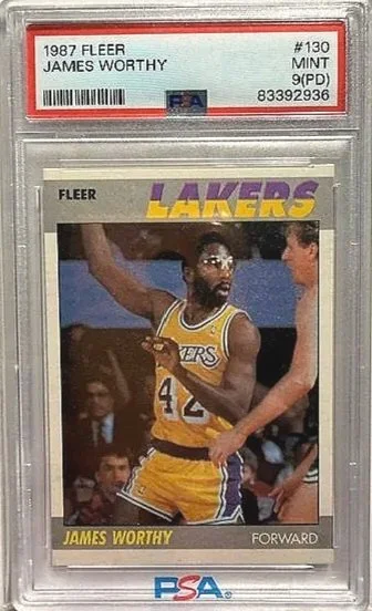 James Worthy 1987 Fleer #130 Card – PSA 9