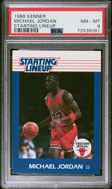 Michael Jordan 1988 Kenner Starting Line-Up RC PSA 8 Card