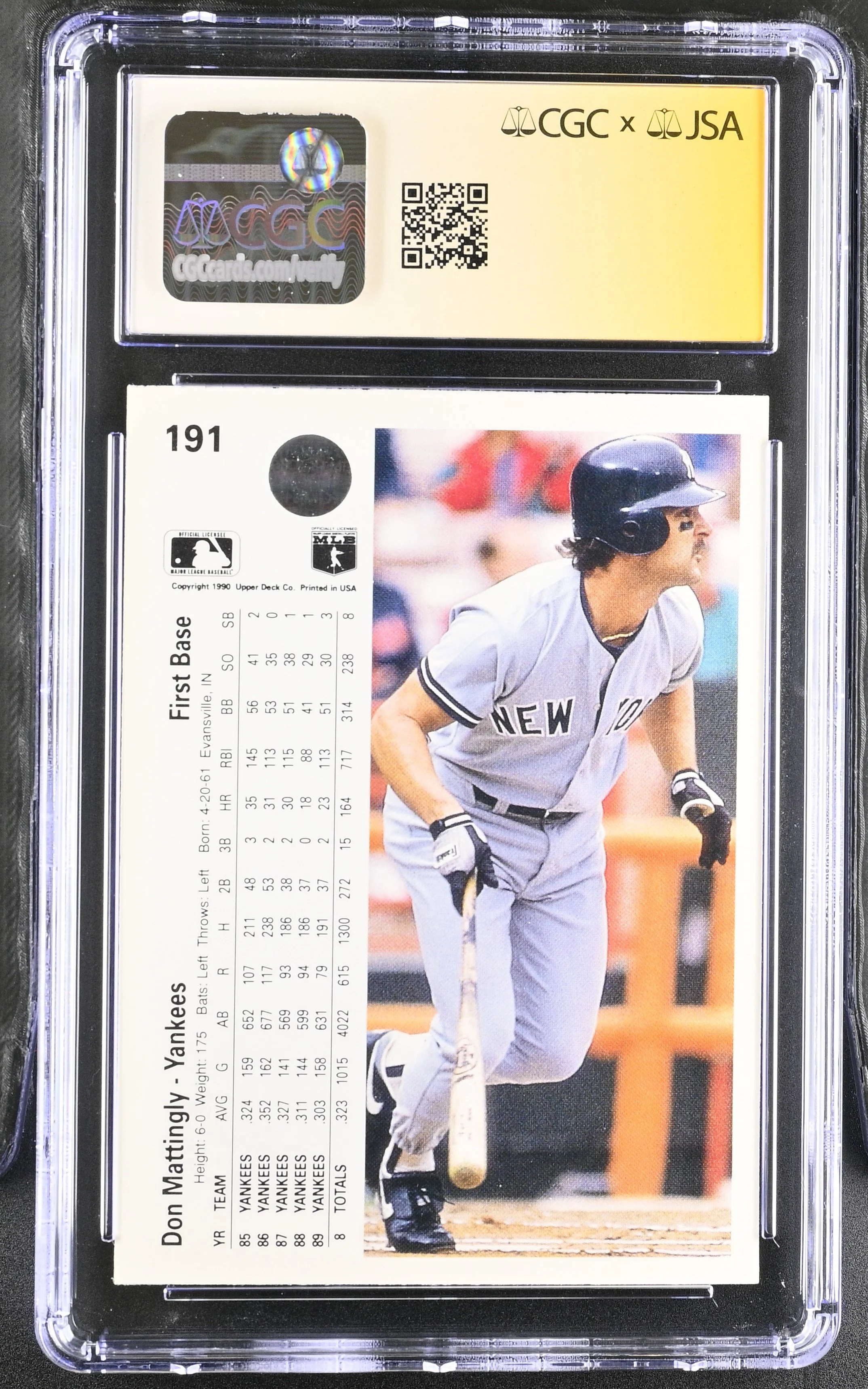 1789414639-Don-Mattingly-1990-Upper-Deck-191-Auto-CGC-85-PristineAuction.com.jpg