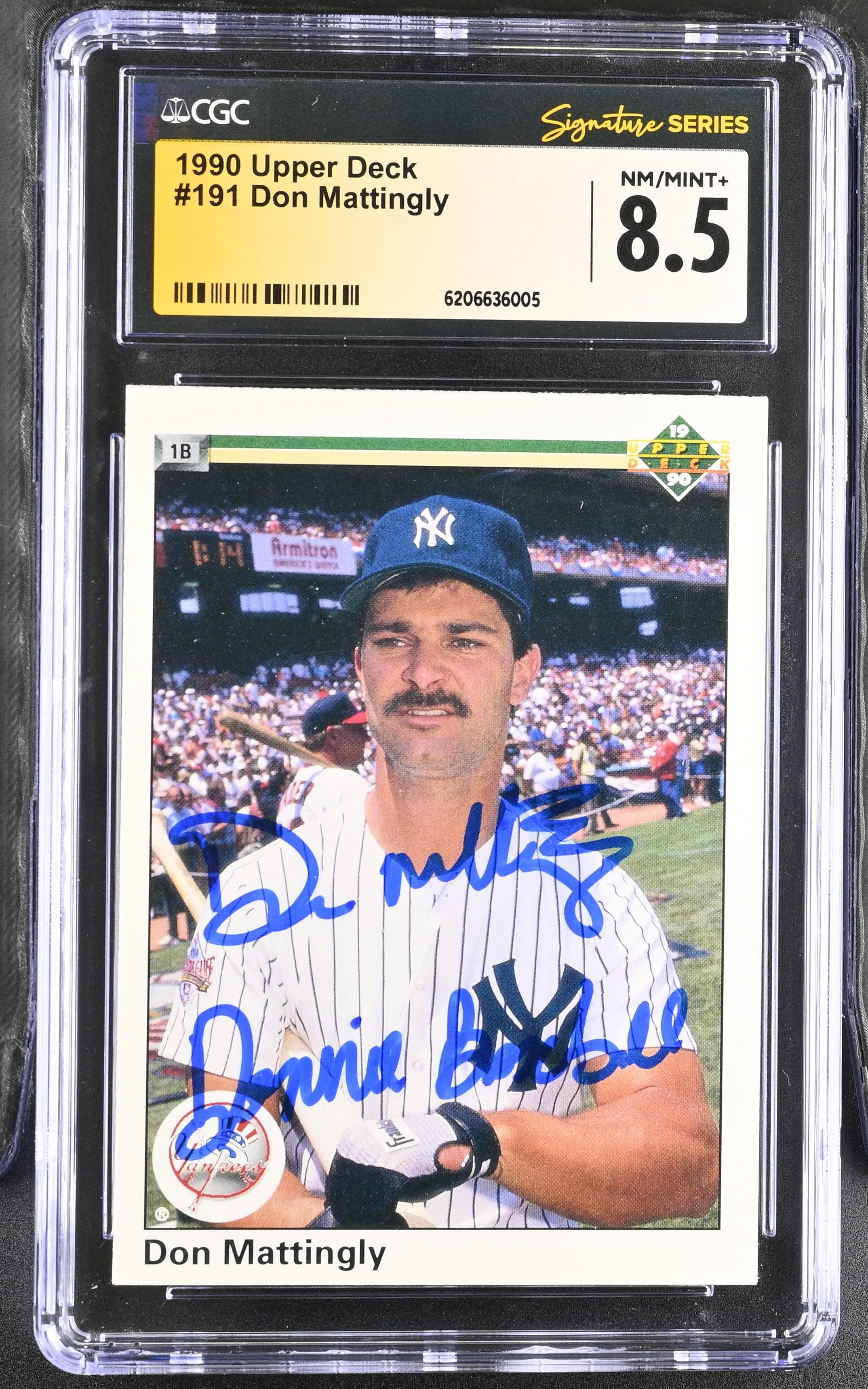 Don Mattingly 1990 Upper Deck #191 Autographed Card - CGC 8.5