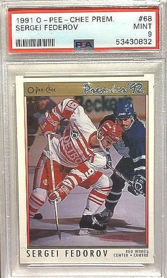 1991 O-PEE-CHEE Premier Sergei Federov Card PSA 9