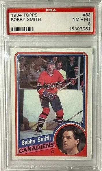 Bobby Smith 1984 Topps PSA 8 Hockey Card