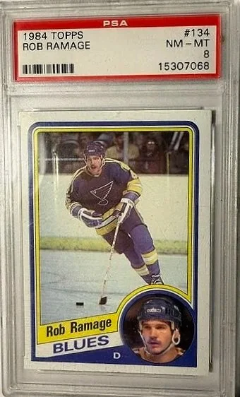 Rob Ramage PSA 8 Topps 1984 #134 Hockey Card
