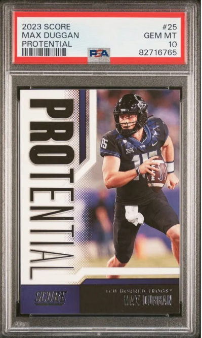 2023 Score PSA 10 Max Duggan Rookie Card - TCU Horned Frogs