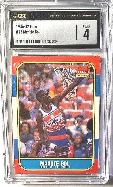 1986 Fleer Manute Bol #12 Basketball Card - CSG Graded