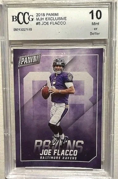 Joe Flacco 2018 Panini #5 MJH Exclusive Beckett 9 Card