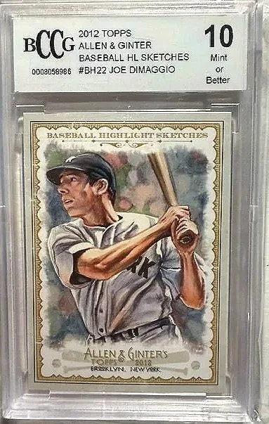Joe Dimaggio 2012 Topps Allen & Ginter #BH22 Graded Beckett 10