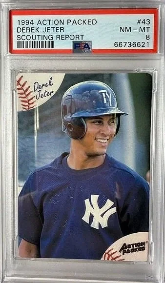 Derek Jeter 1994 Action Packed Scouting Report #43 PSA 8
