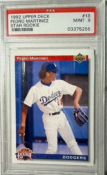 1992 PSA 9 Pedro Martinez Dodgers Rookie Card