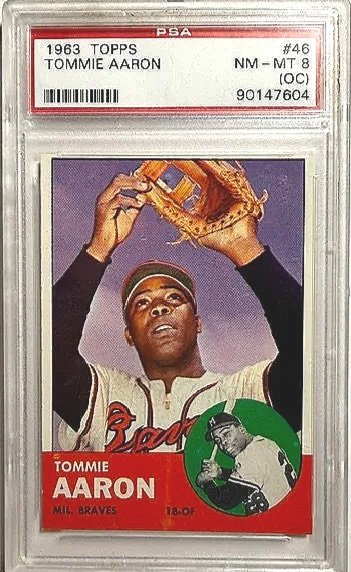 Tommie Aaron 1963 Topps #46 PSA 8 Baseball Card