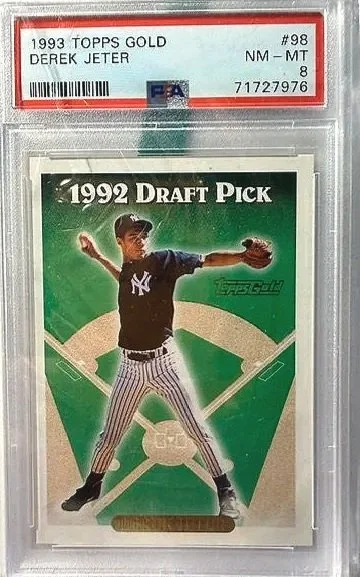 Derek Jeter 1993 Topps Gold Rookie Card - PSA 8