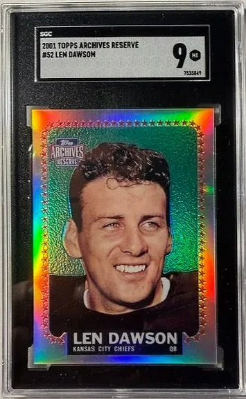 Len Dawson 2001 Topps Archives Reserve Card - SGC 9