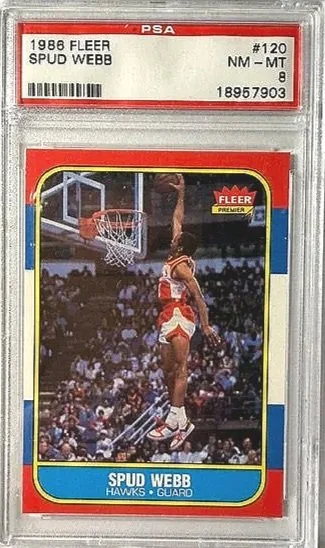 Spud Webb 1986 Fleer Rookie Card PSA 8