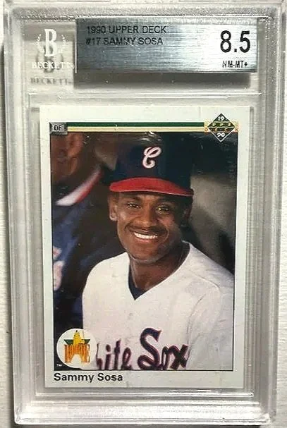 Sammy Sosa 1990 Upper Deck #17 Beckett 8.5 Card