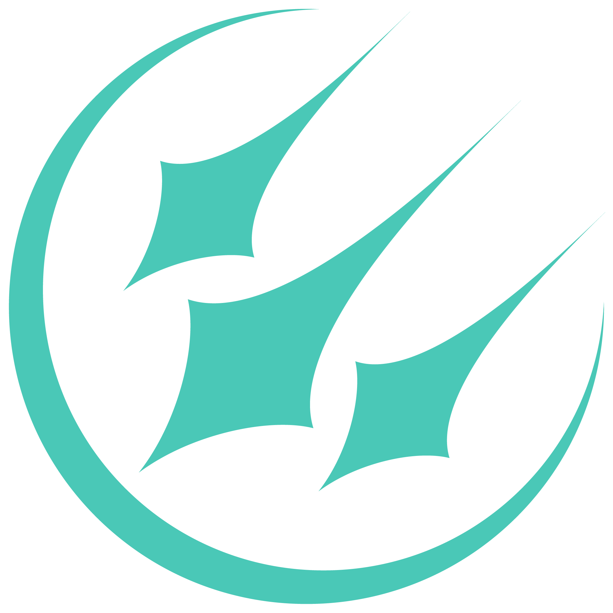 The logo of the band Celestial Rain. It depicts three shooting stars falling in unison.