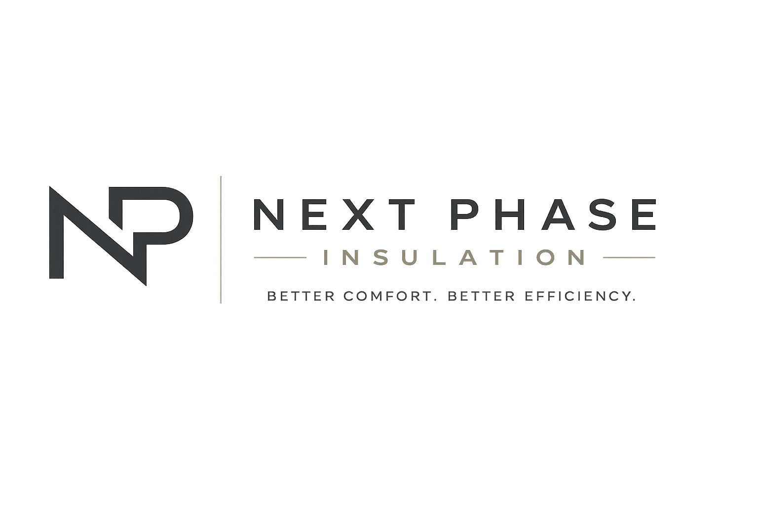 Digital graphic design with text that reads "NEXT PHASE" and "BETTER COMFORT. BETTER EFFICIENCY." in a futuristic style with colorful light streaks.