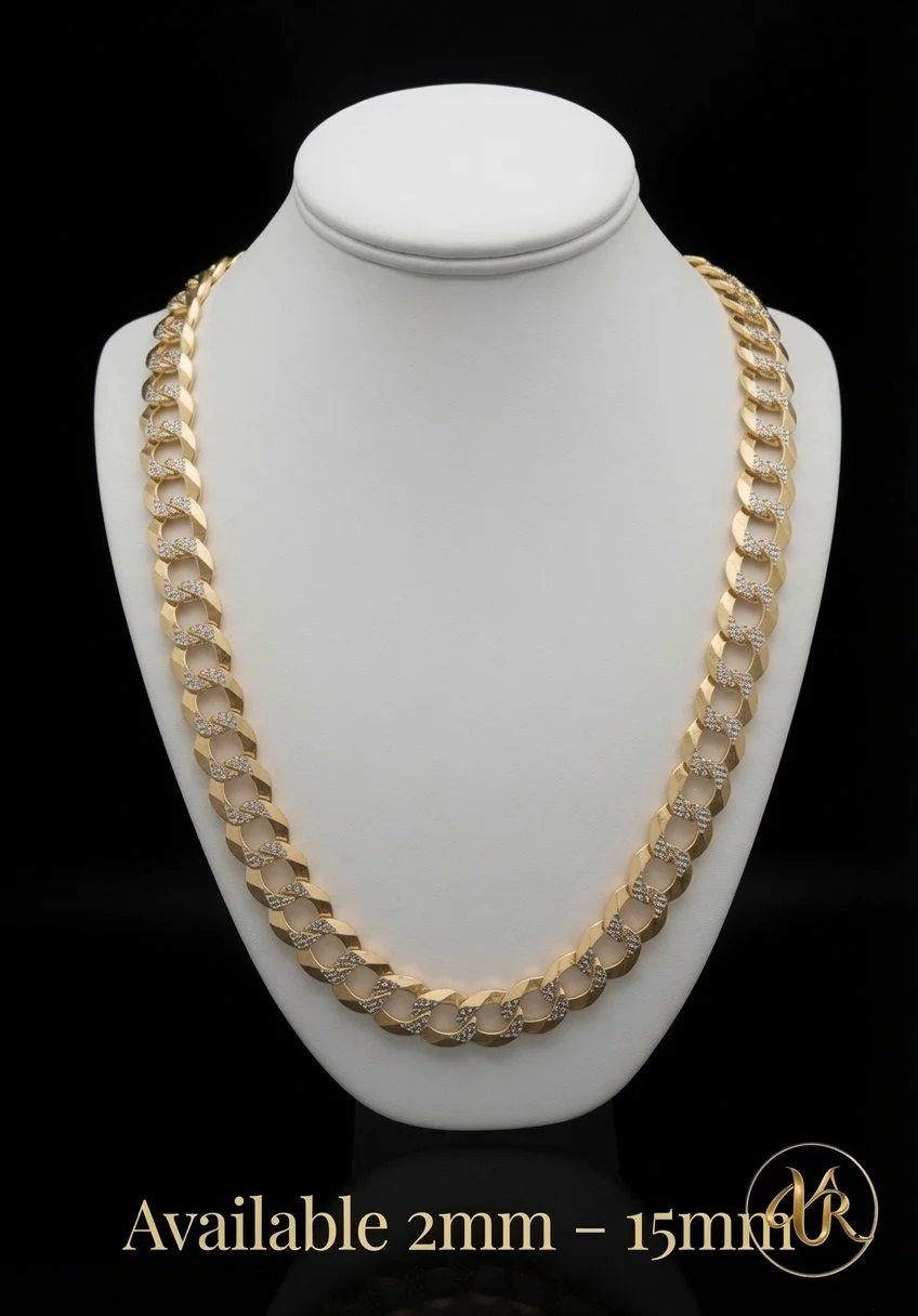Cuban Link Two Tone Chain – 14K Solid Gold