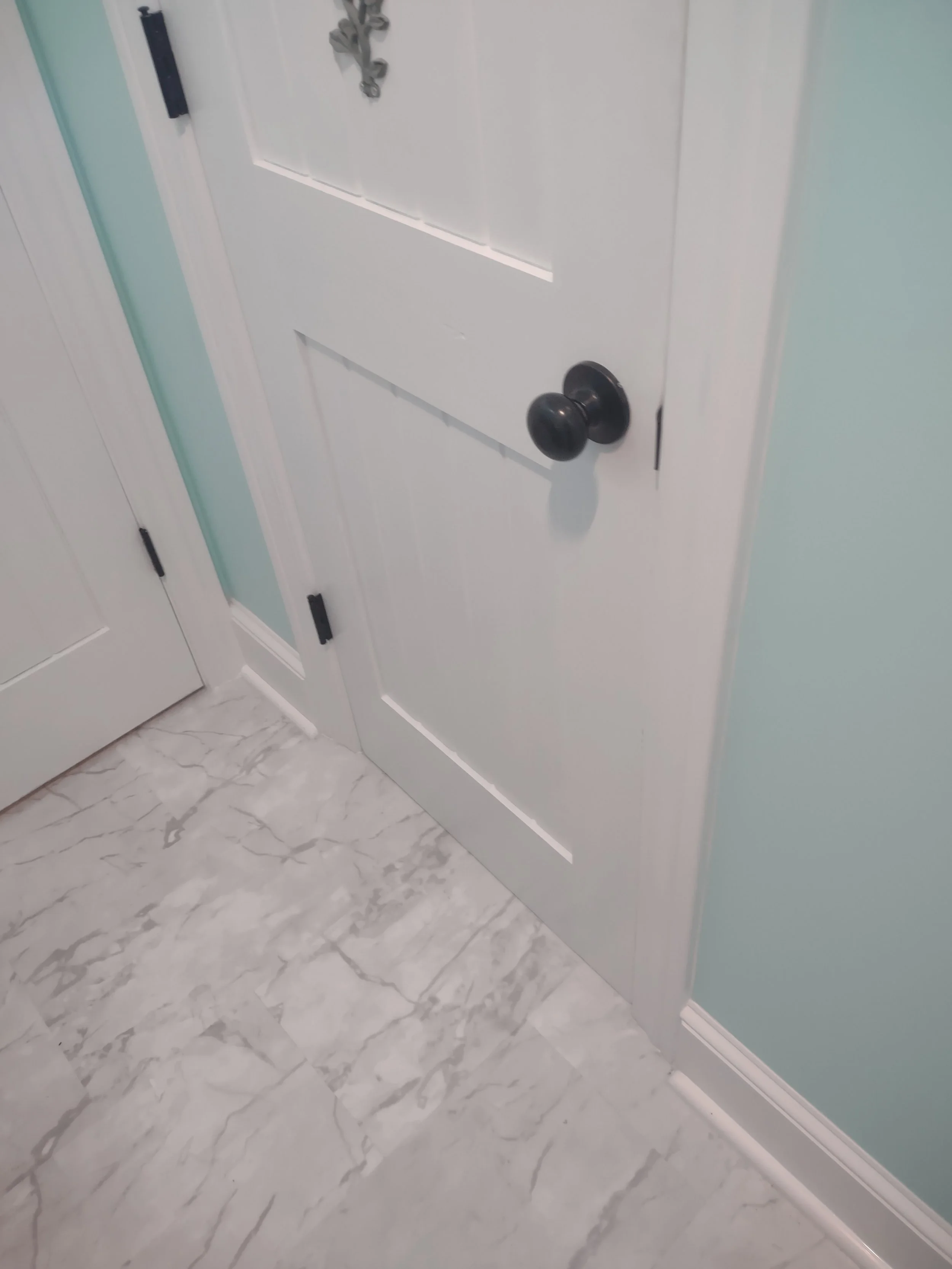 Compact full bath remodel with "true" waterproof floor