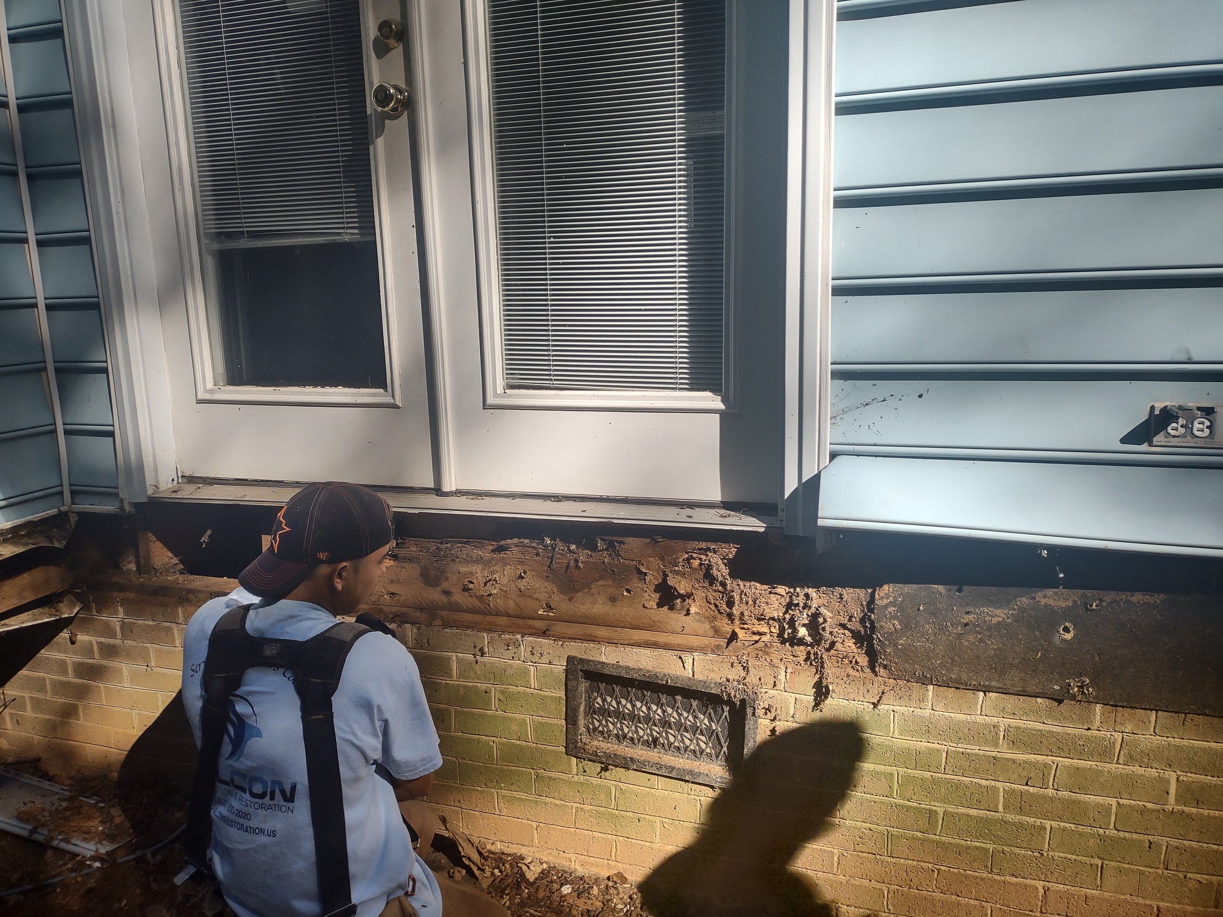 Band joist and sill plate repairs begin