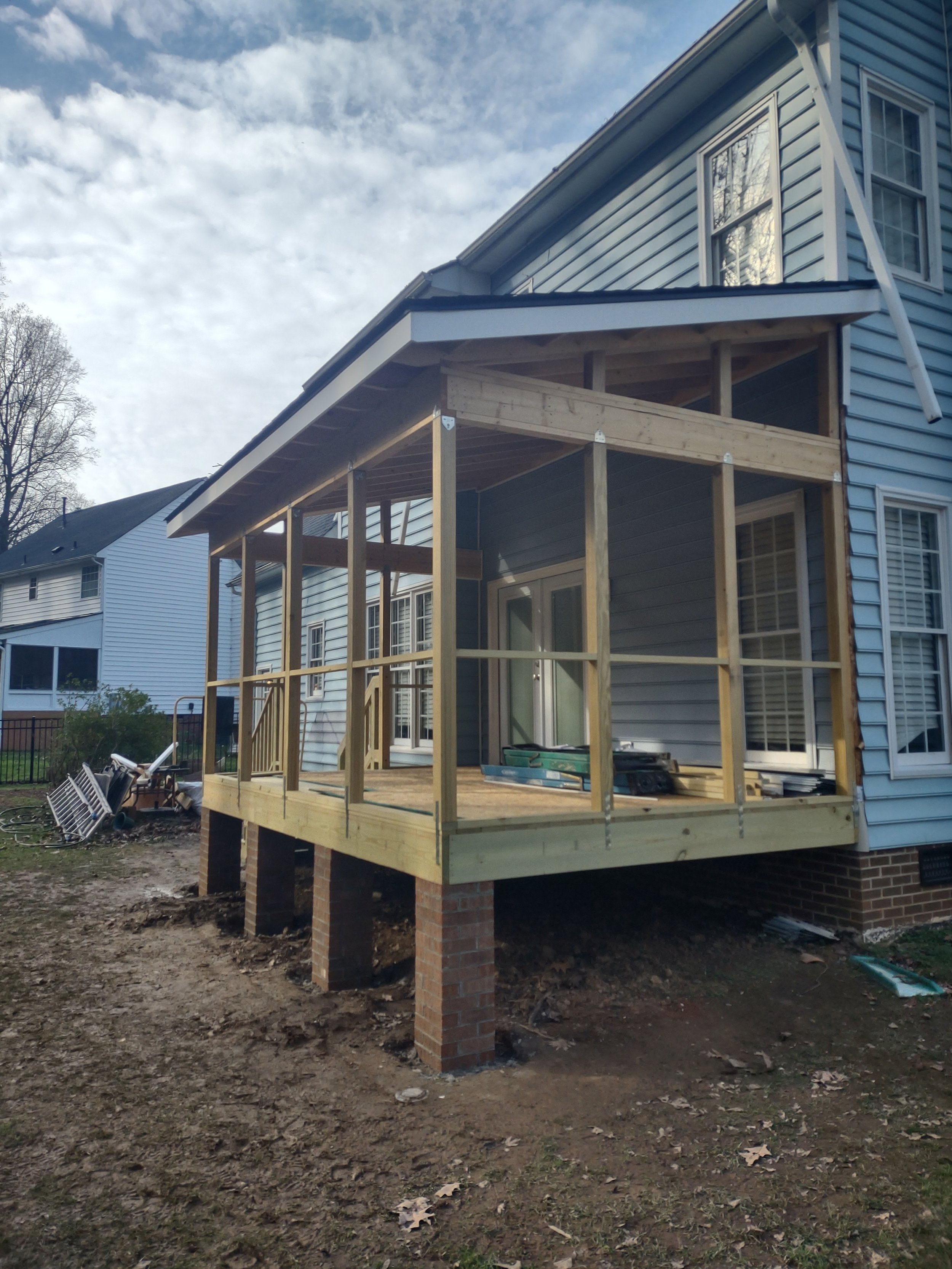 The framing is completed and passes inspection