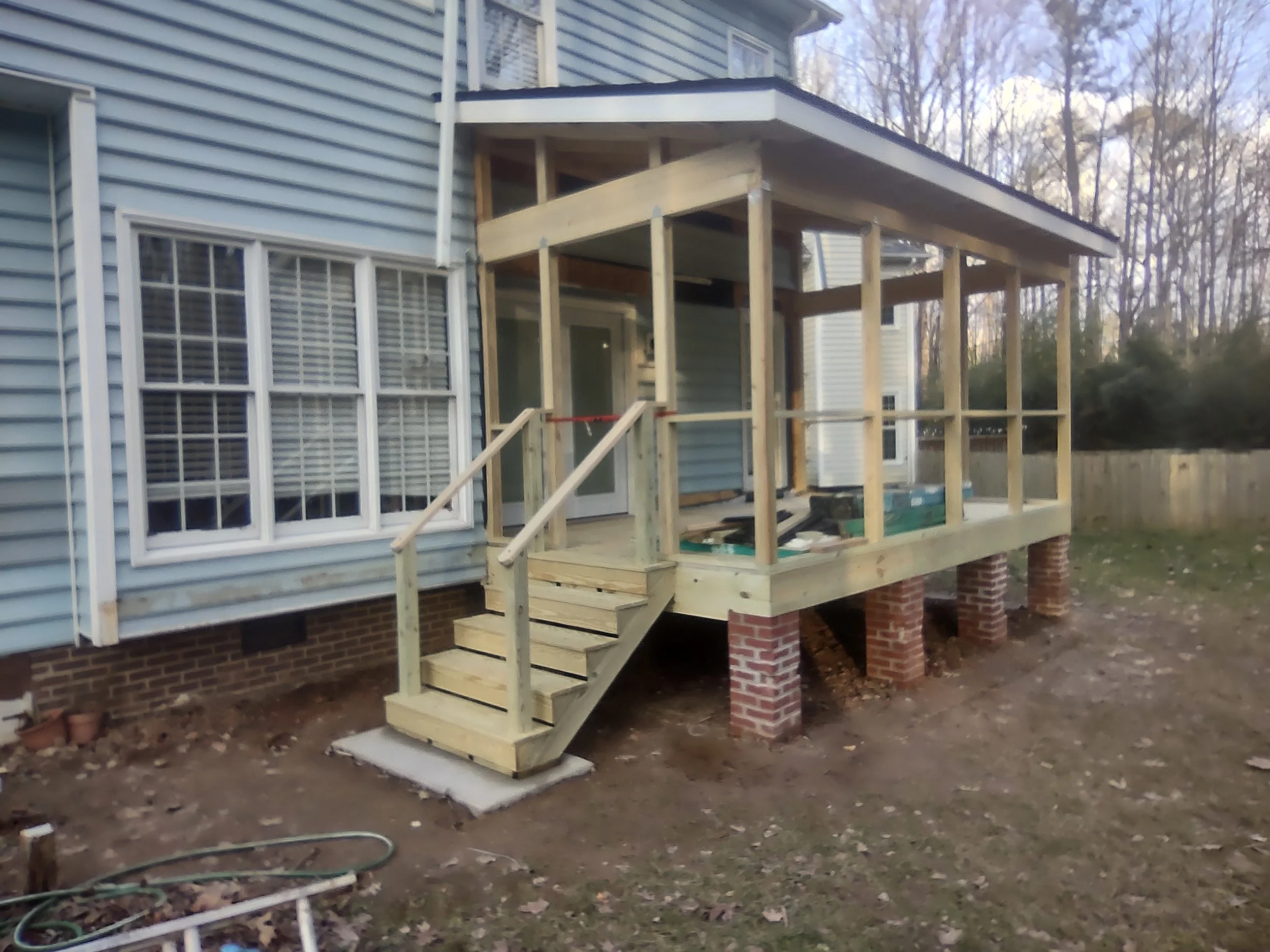 The framing is completed and passes inspection