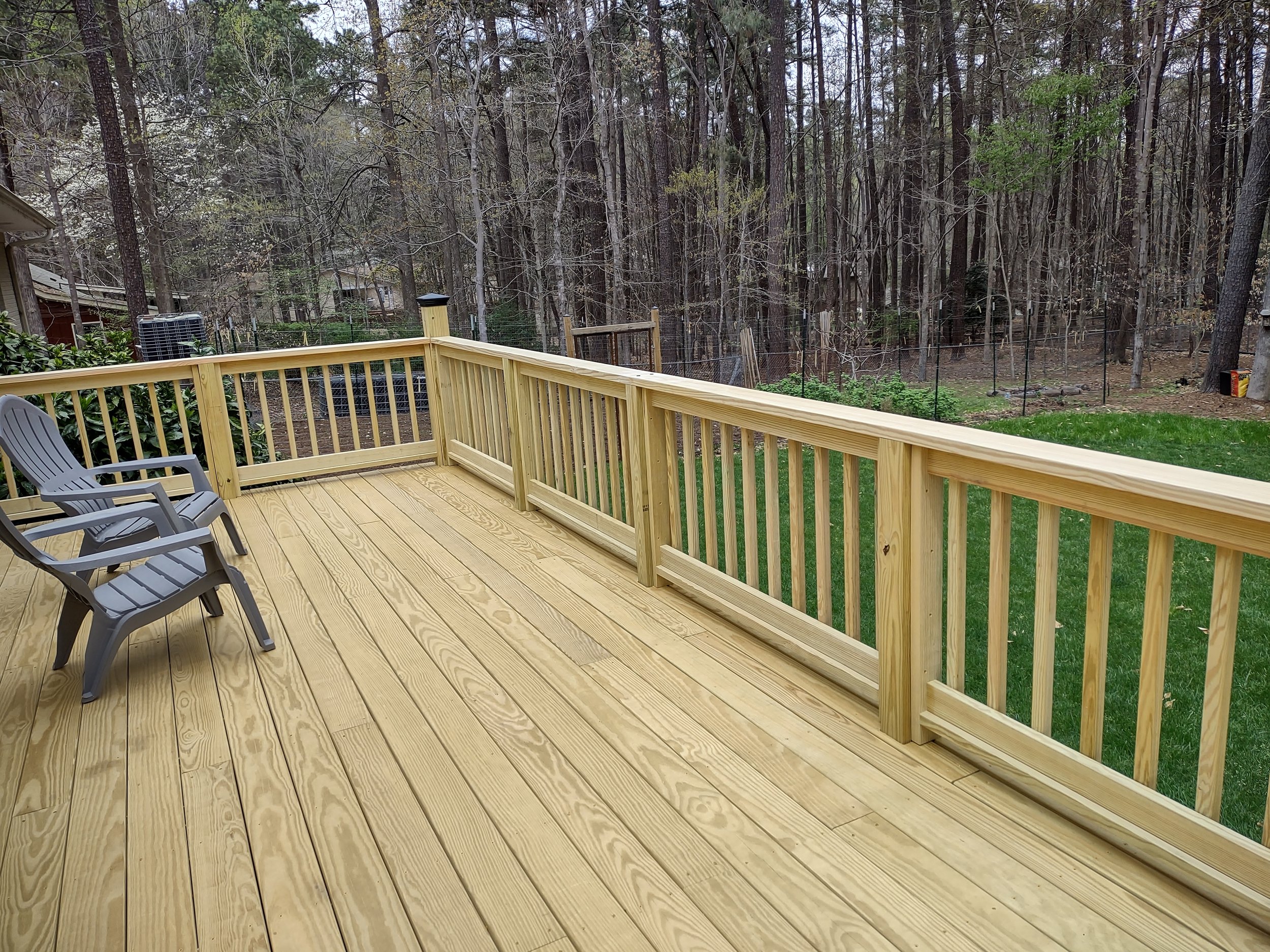 All decking, railings and treads are kiln dried premium lumber