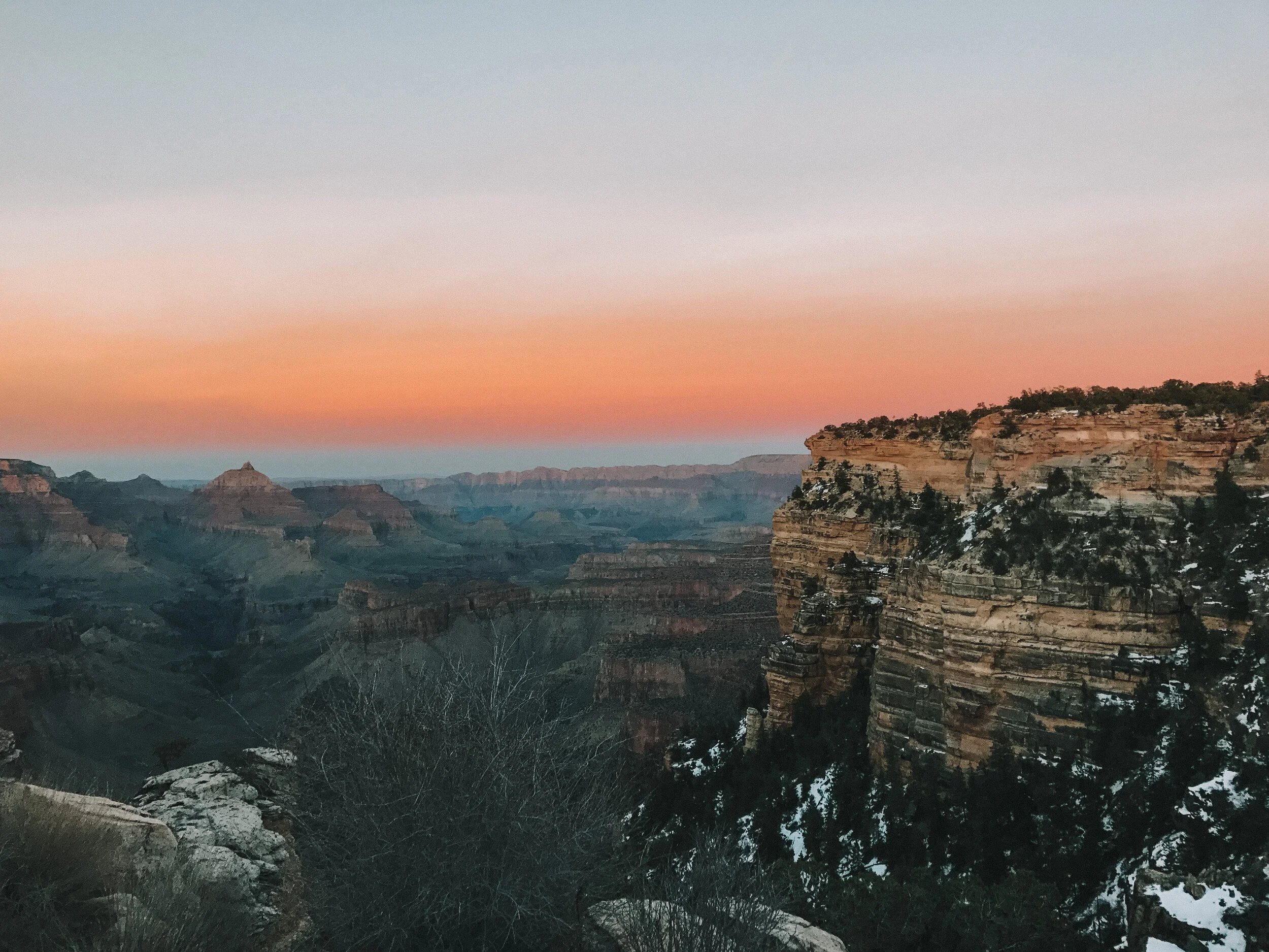  Sunset over the Grand Canyon in March 2017. 
