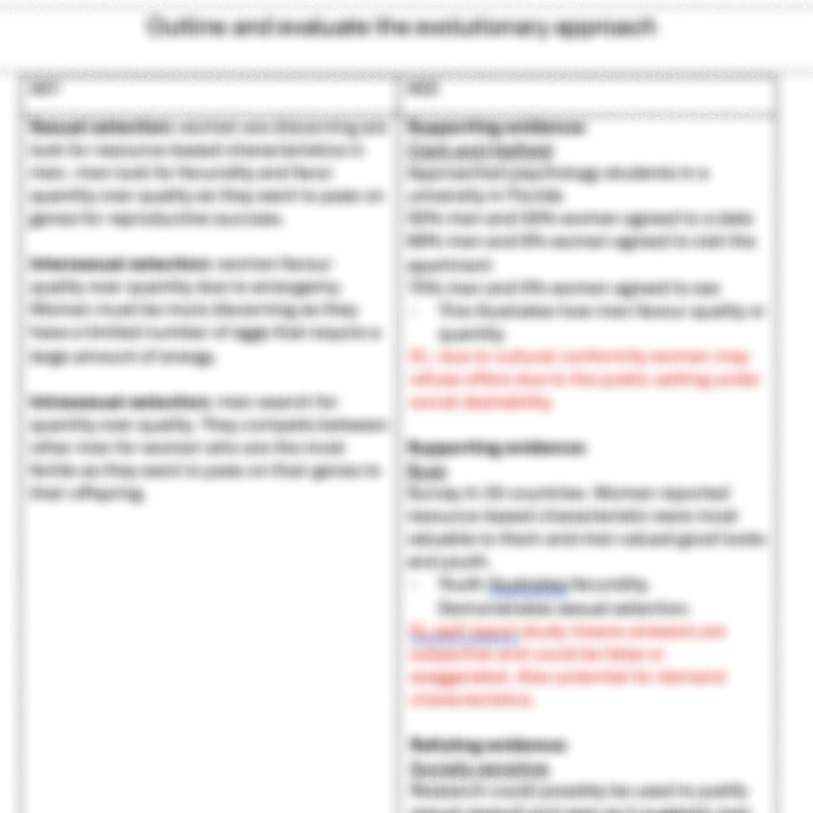 Relationships essay plans