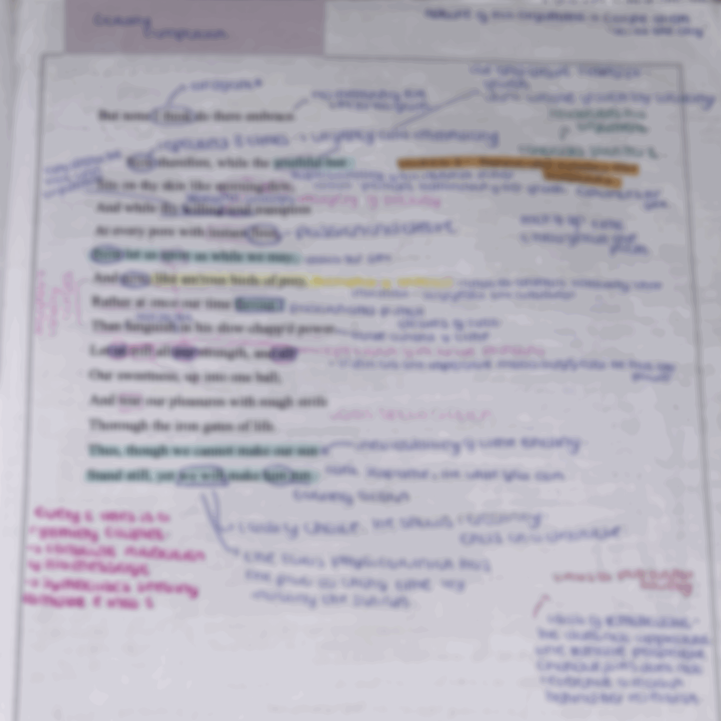 A level English literature AQA poetry anthology annotations