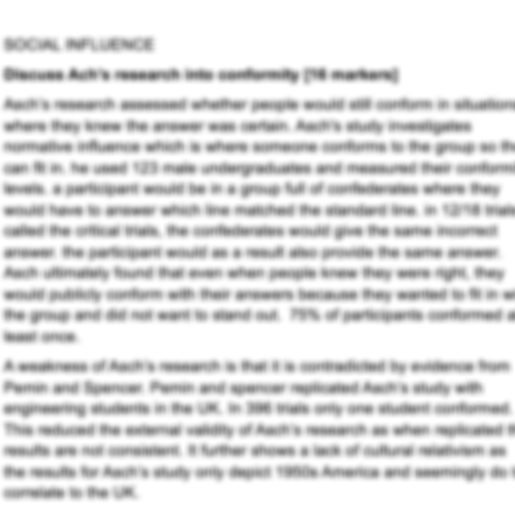 Paper 1 extended answers examples