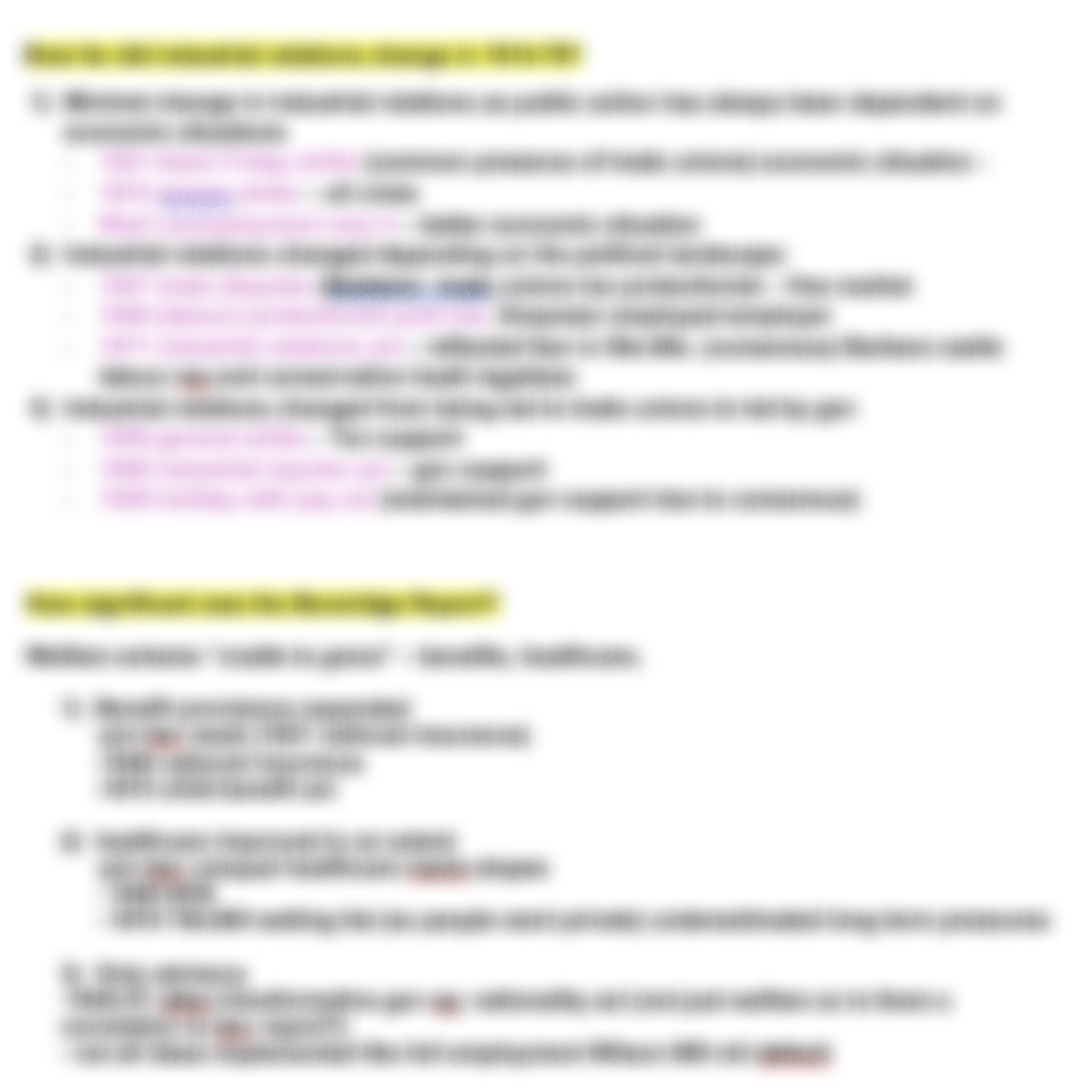 Britain Transformed essay plans