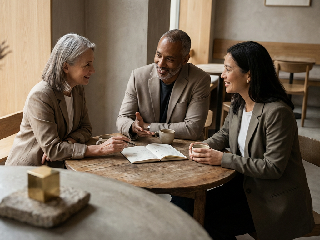 A working conversation over coffee