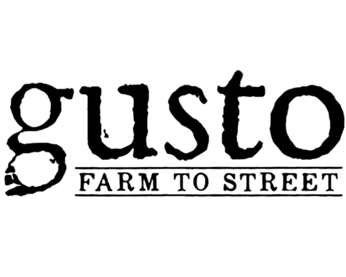 Dark logo of the upscale hospitality restaurant Gusto
