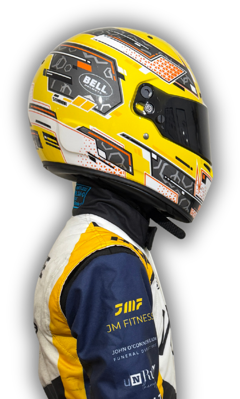 Jayy Seggie racing in elite karting competition on track