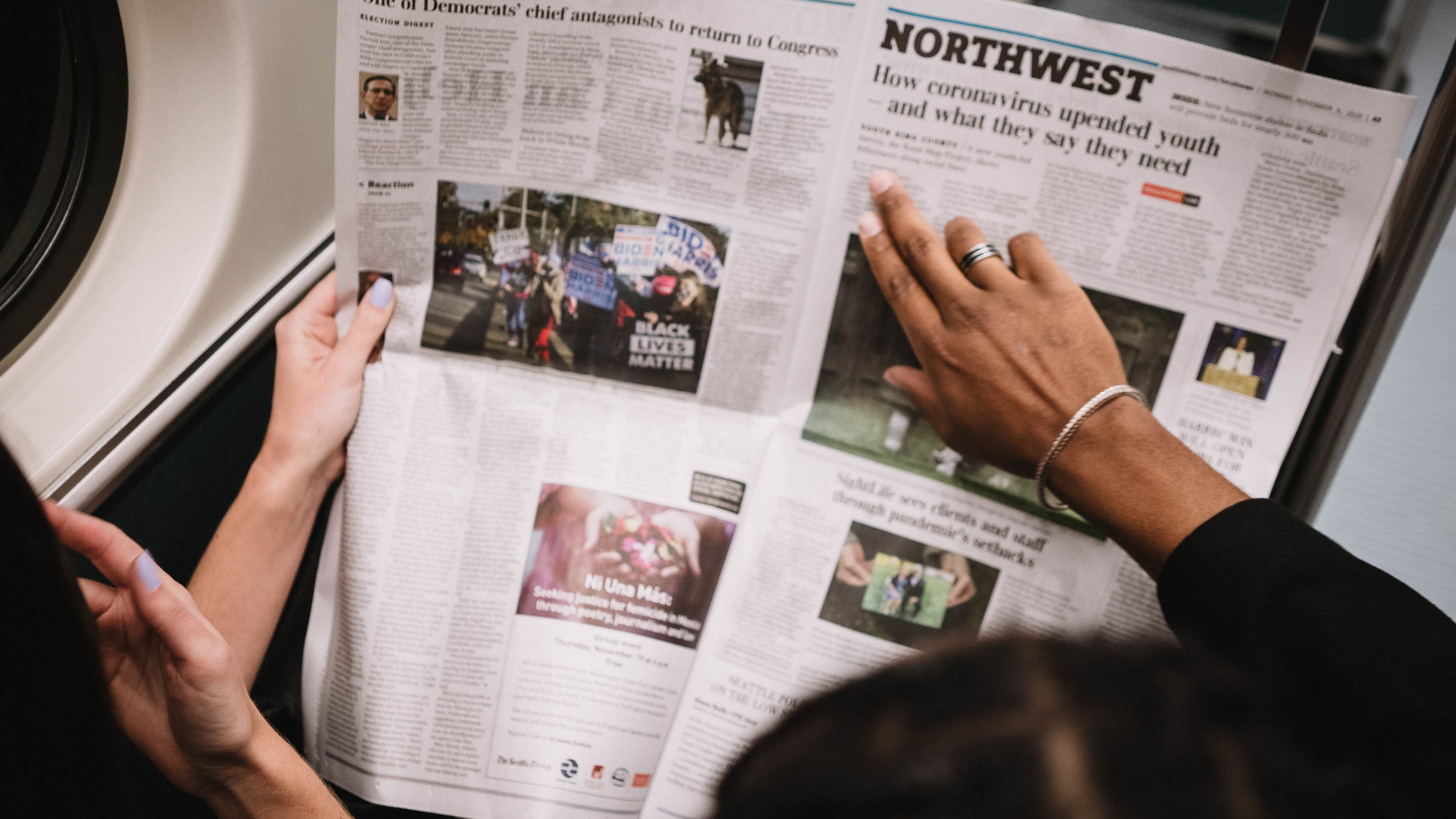 Person reading newspaper — Elle PR media relations and earned media coverage for luxury, lifestyle, and impact-driven organizations.