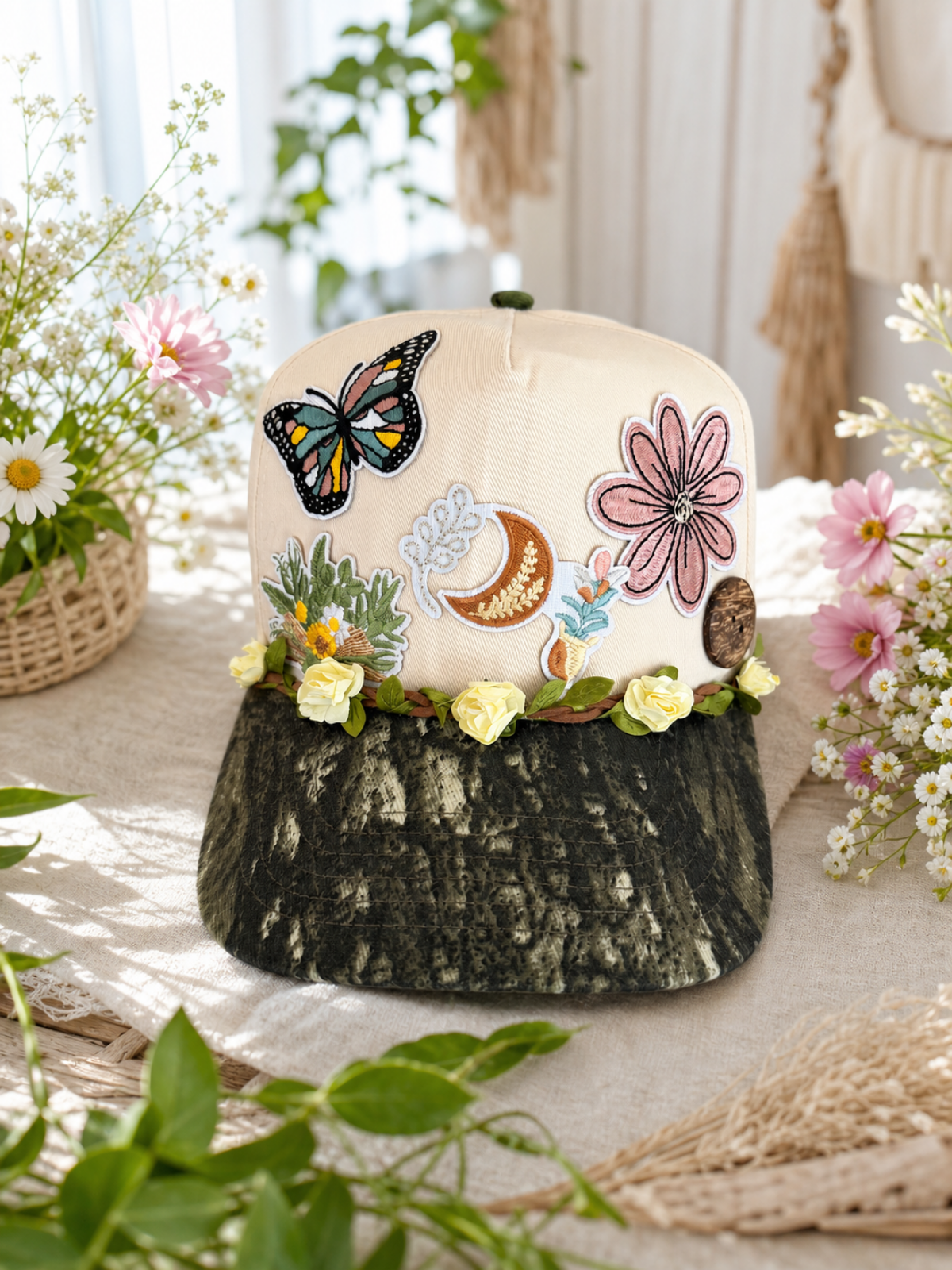Boho Butterfly Flower - Trucker Hat - illustrationimage.png