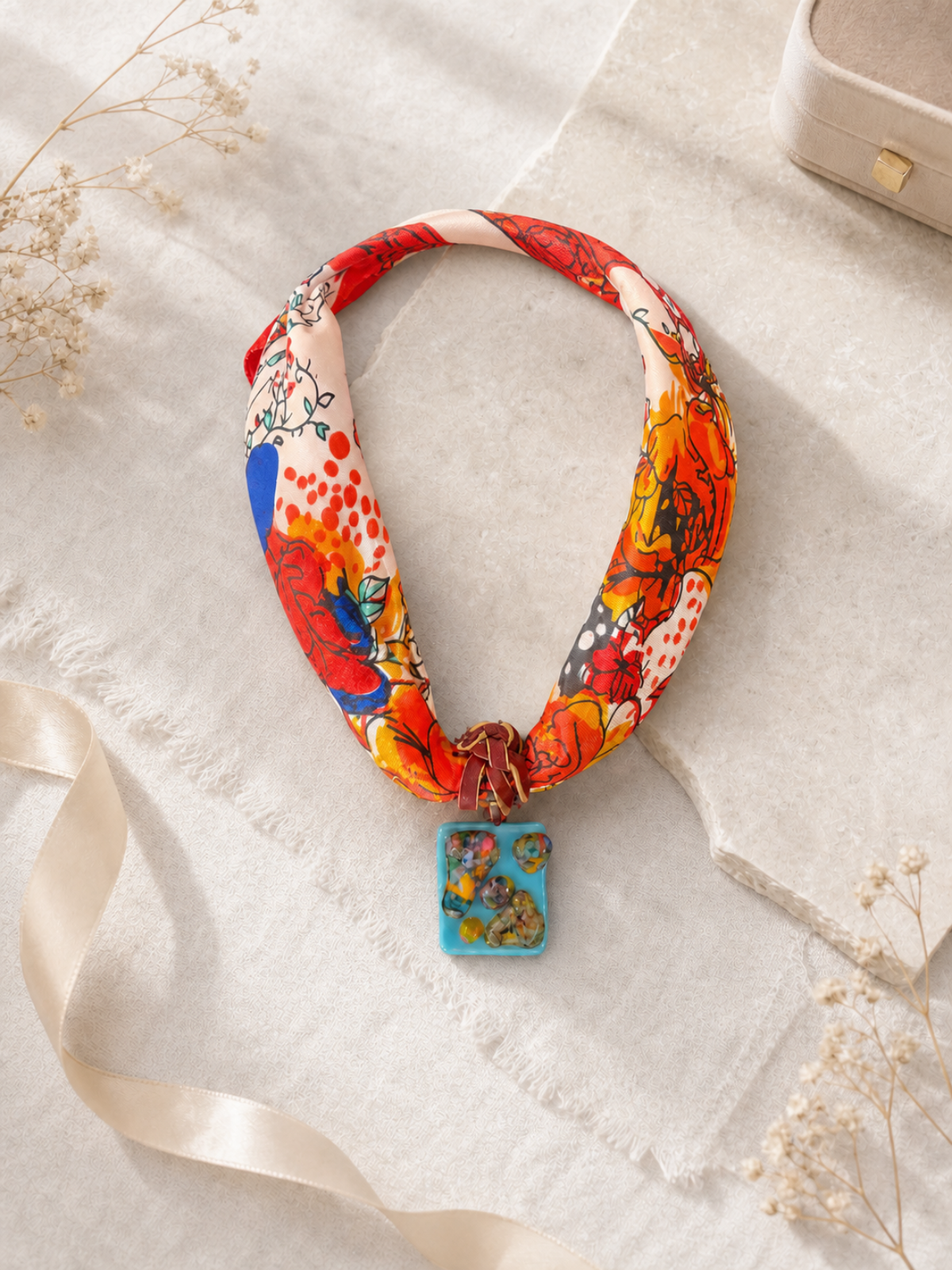 Wildflower Mosaic - Western Boho Scarf Jewelry