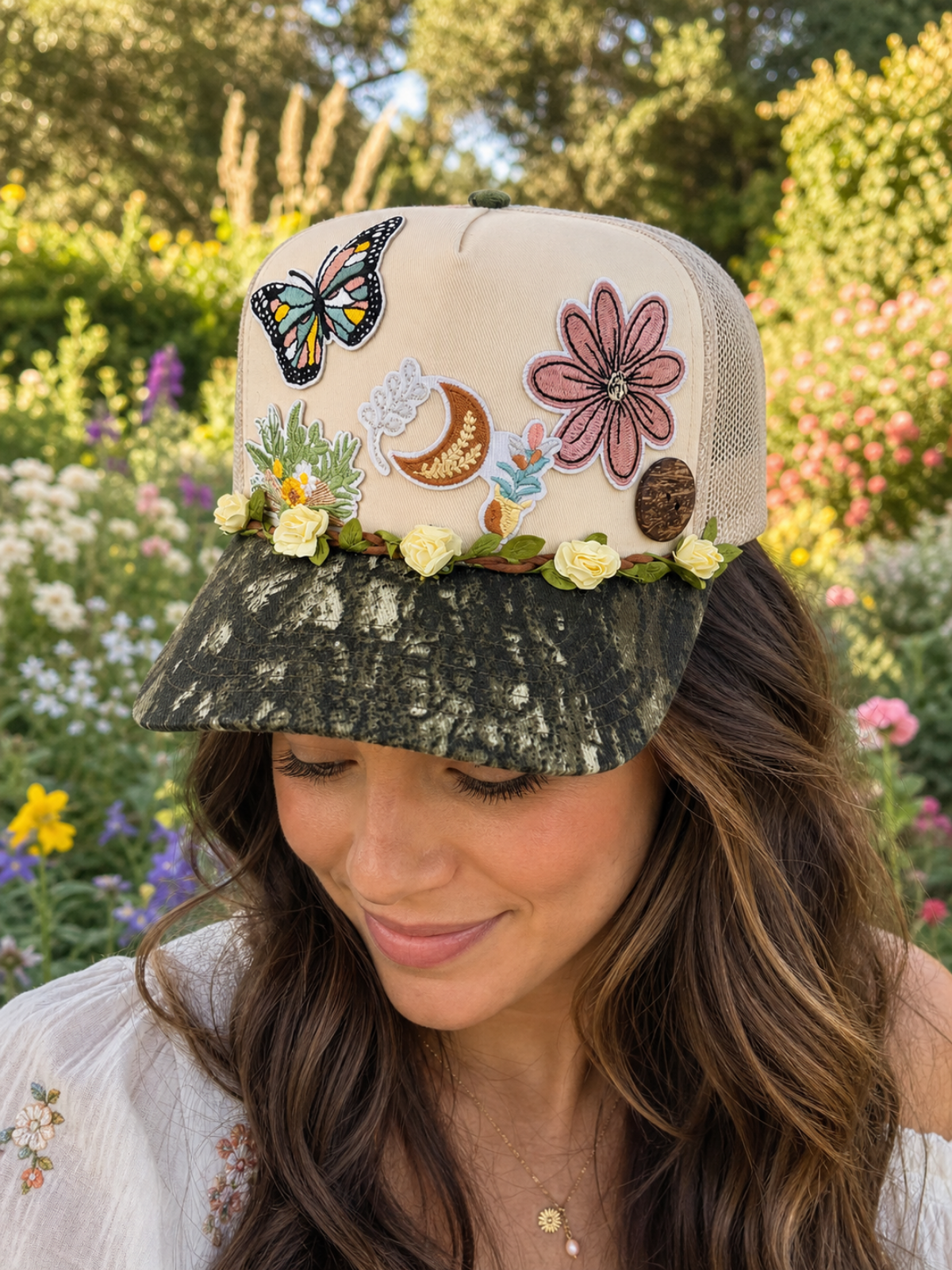 Boho Butterfly Flower - Trucker Hat - illustrationimage (1).png