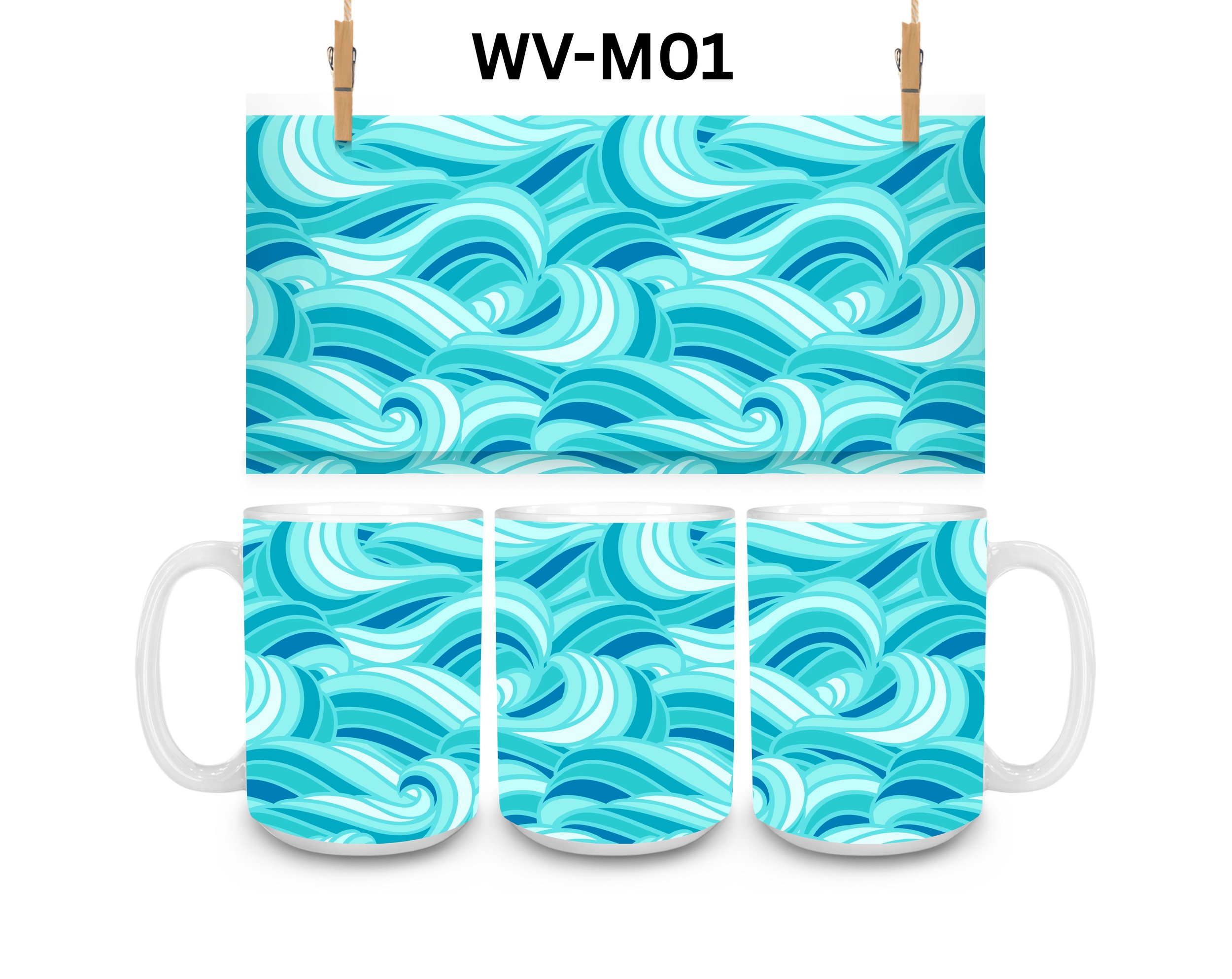 Ocean Waves Coffee Mug, Color Changing Mug, Iced Coffee Cup