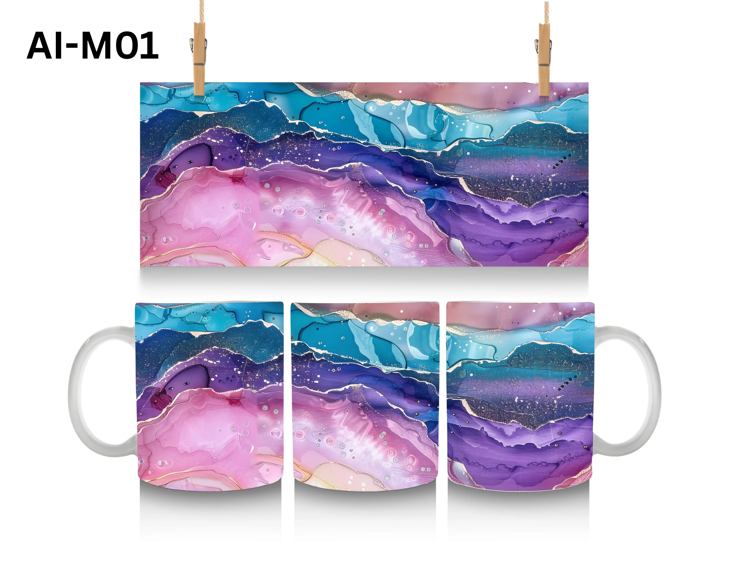 Alcohol Ink Mug, Color Changing Mug, Iced Coffee Cup