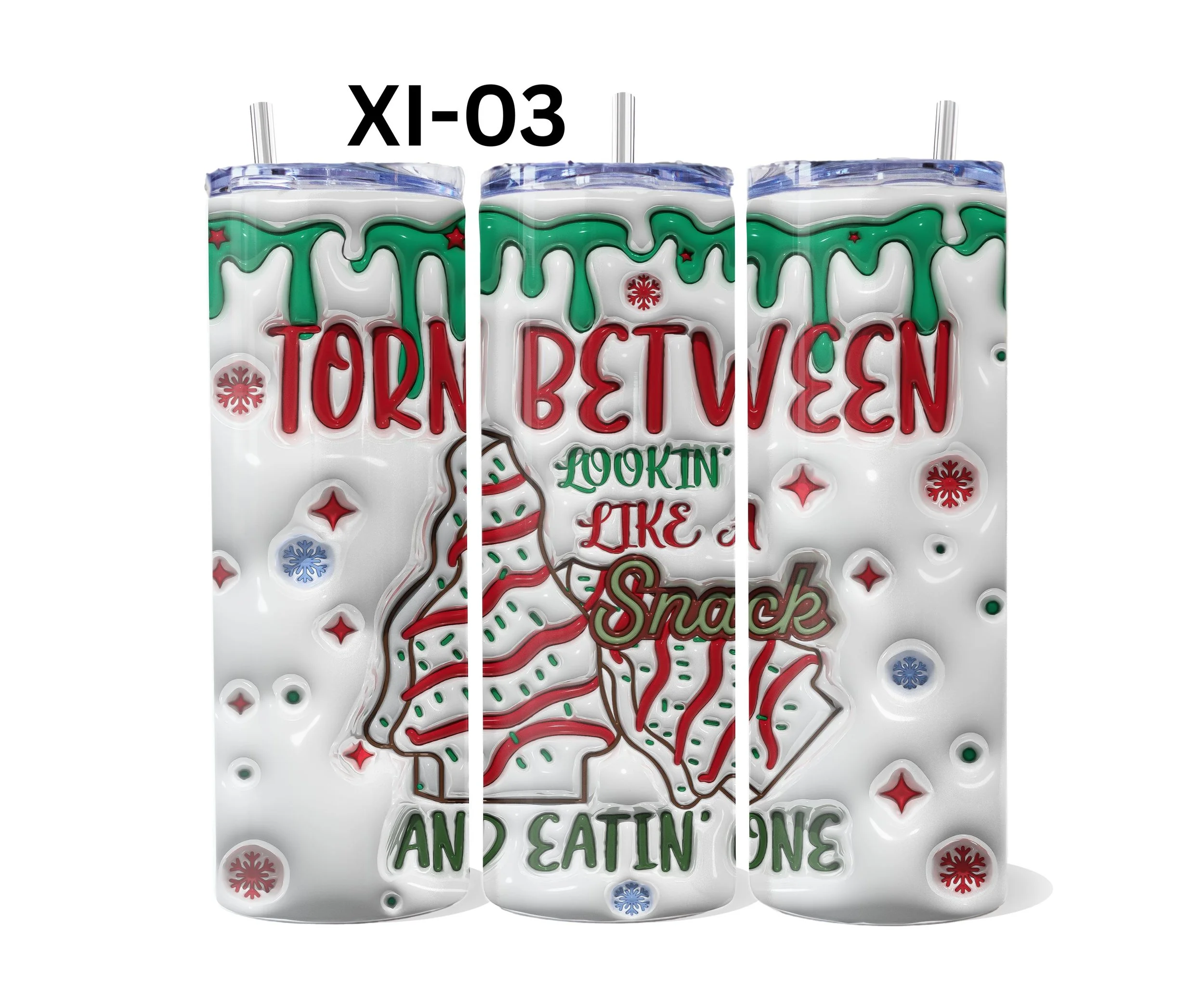xChristmas Inflated Sublimation Tumbler