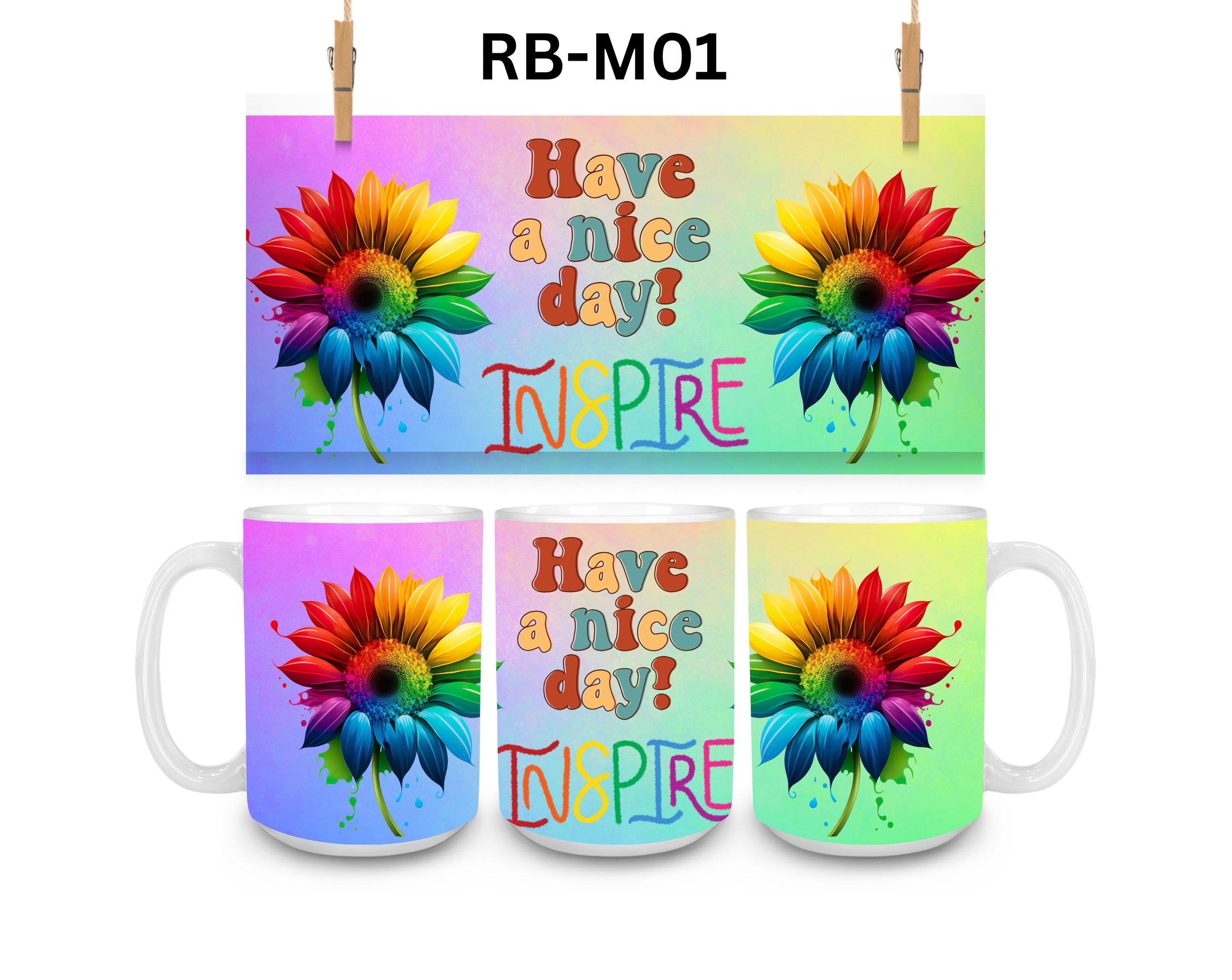 Rainbows Coffee Mug, Color Changing Mug, Iced Coffee Cup