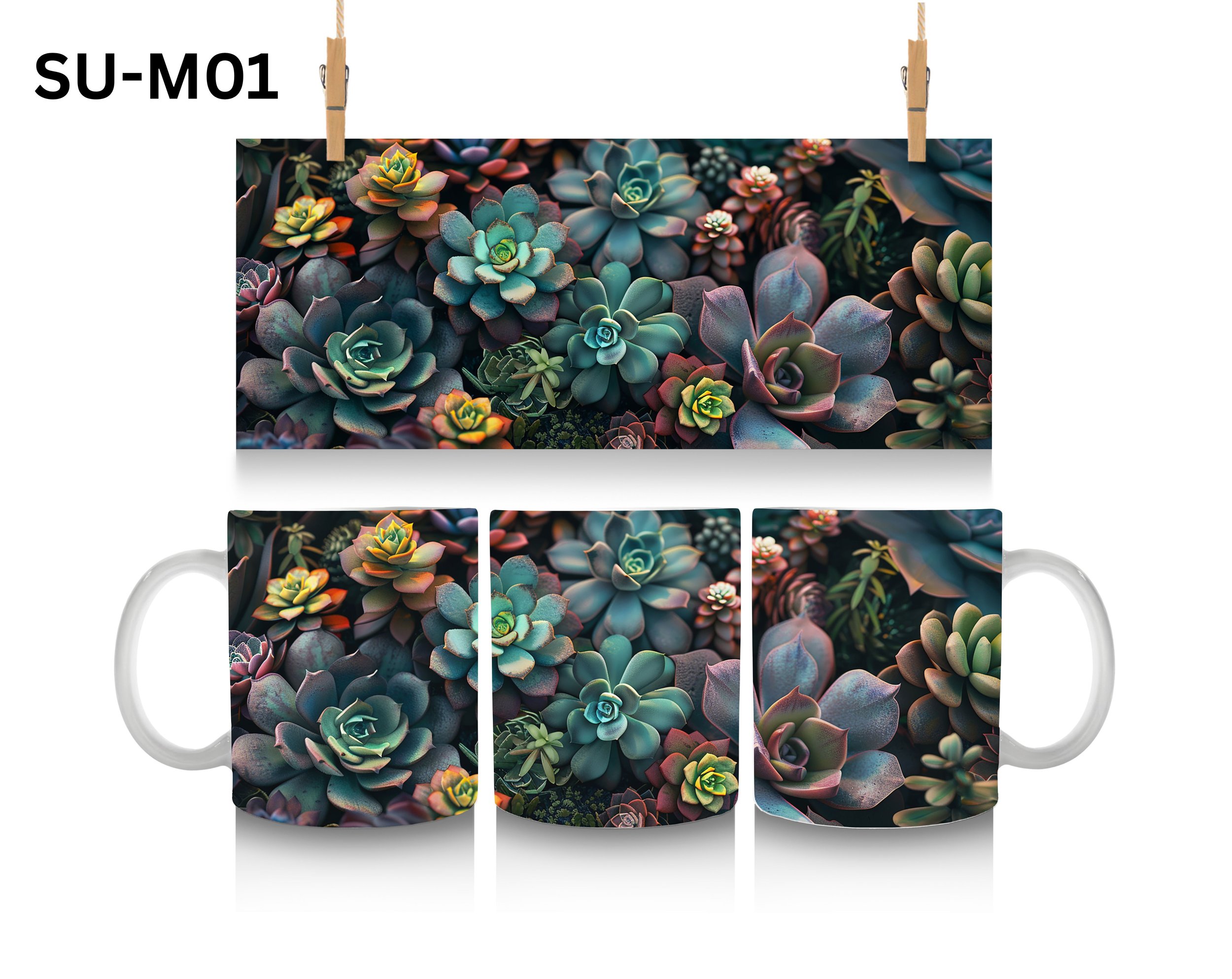 Succulent Coffee Mug, Color Changing Mug, Iced Coffee Cup