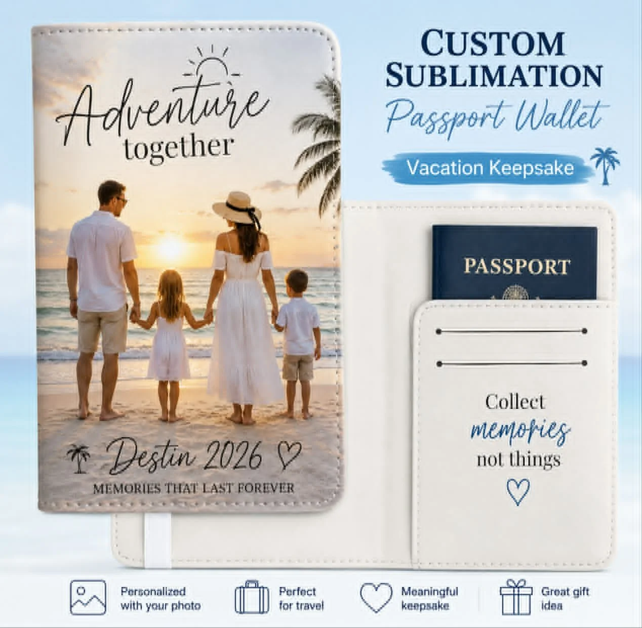 Custom Sublimation Wallet Coin Purse, Passport Wallet, Slim ID Card Clip-on Wallet
