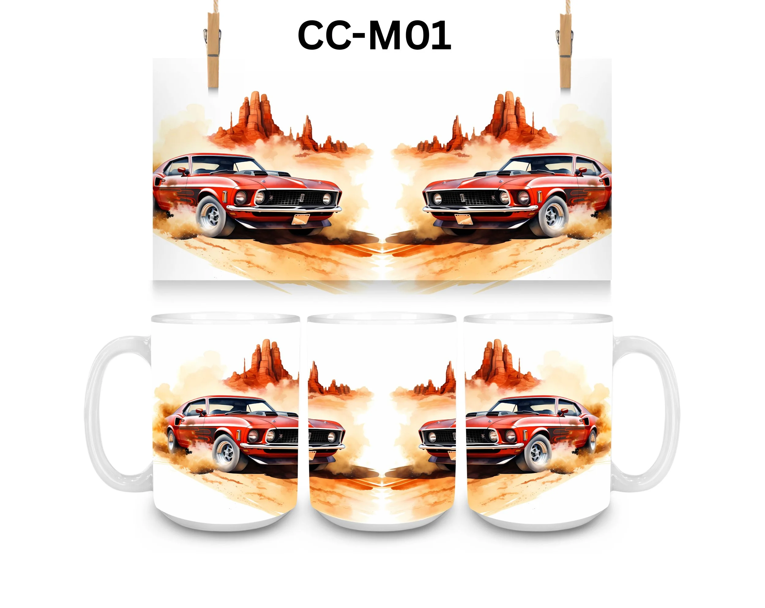Classic Cars Coffee Mug, Color Changing Mug, Iced Coffee Cup