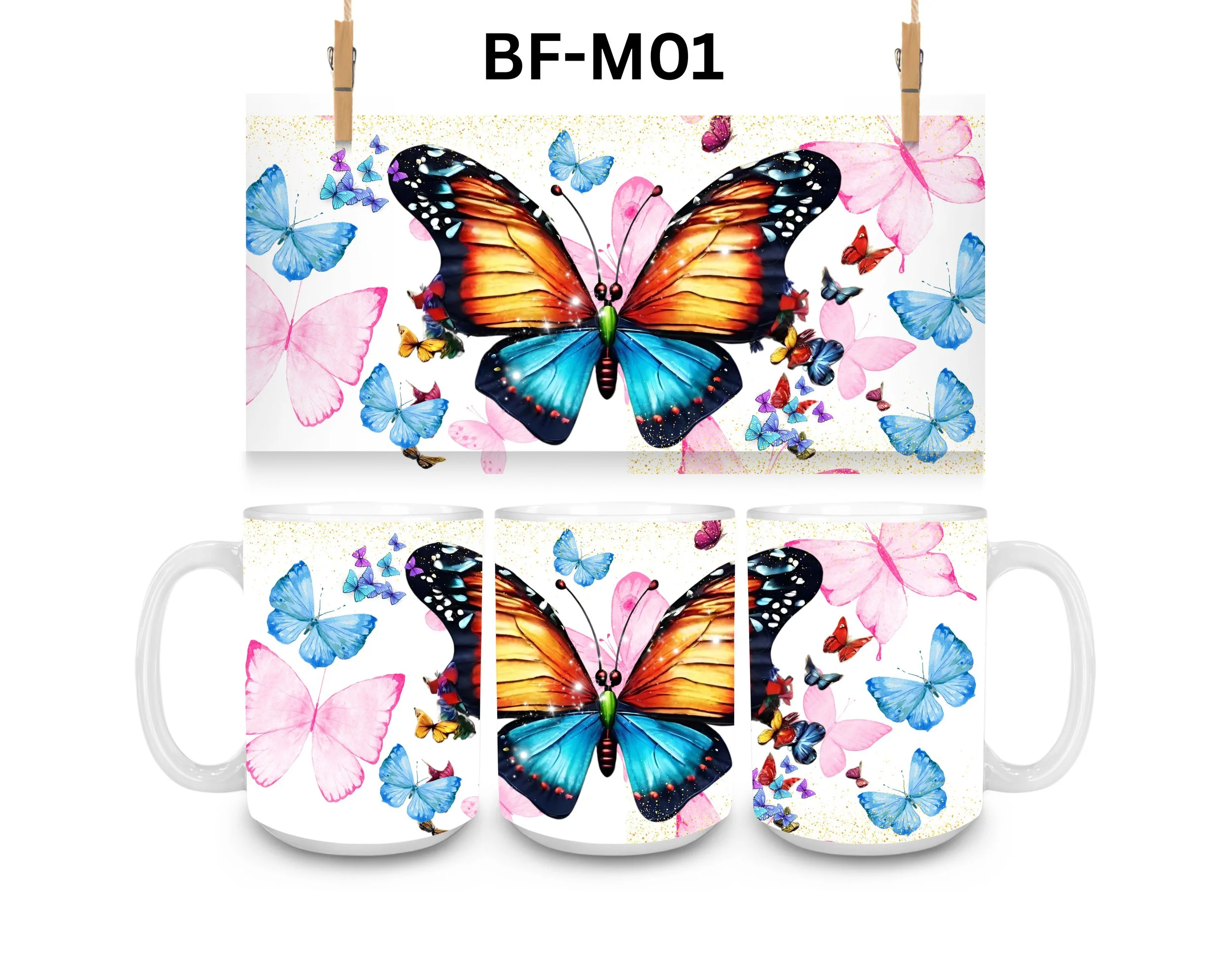 Butterfly Coffee Mug, Color Changing Mug, Iced Coffee Cup
