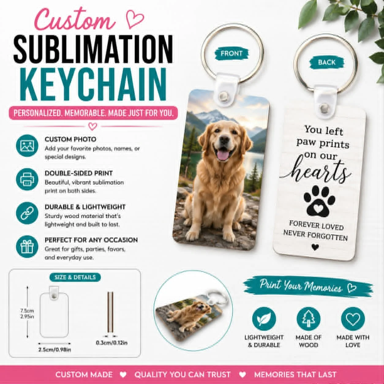 Custom Sublimation Keychain (Rectangle)